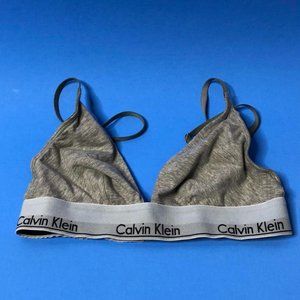Calvin Klein grey cotton blend triangle bra